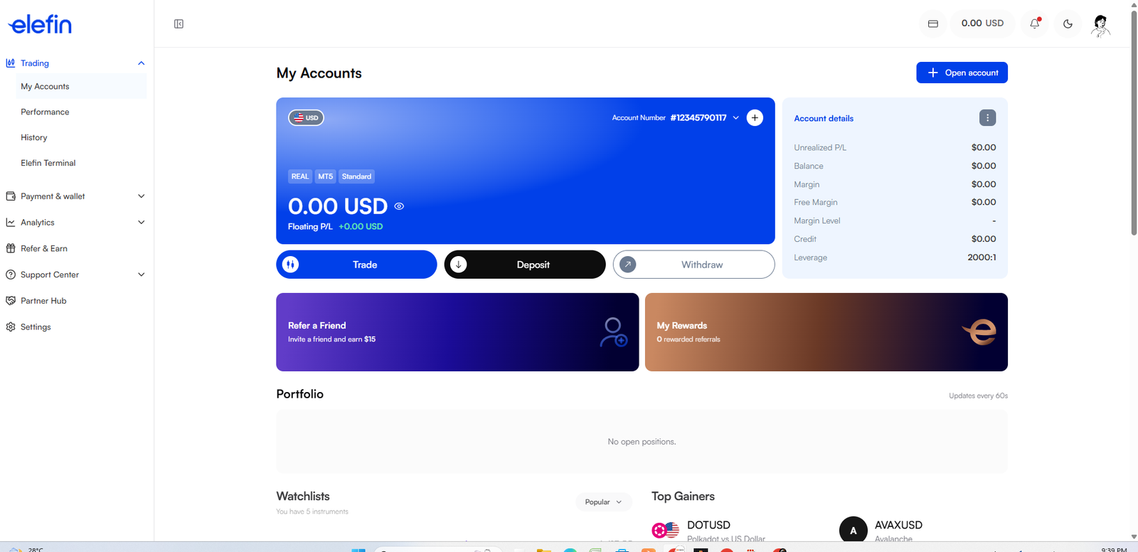 Elefin Registration Dashboard